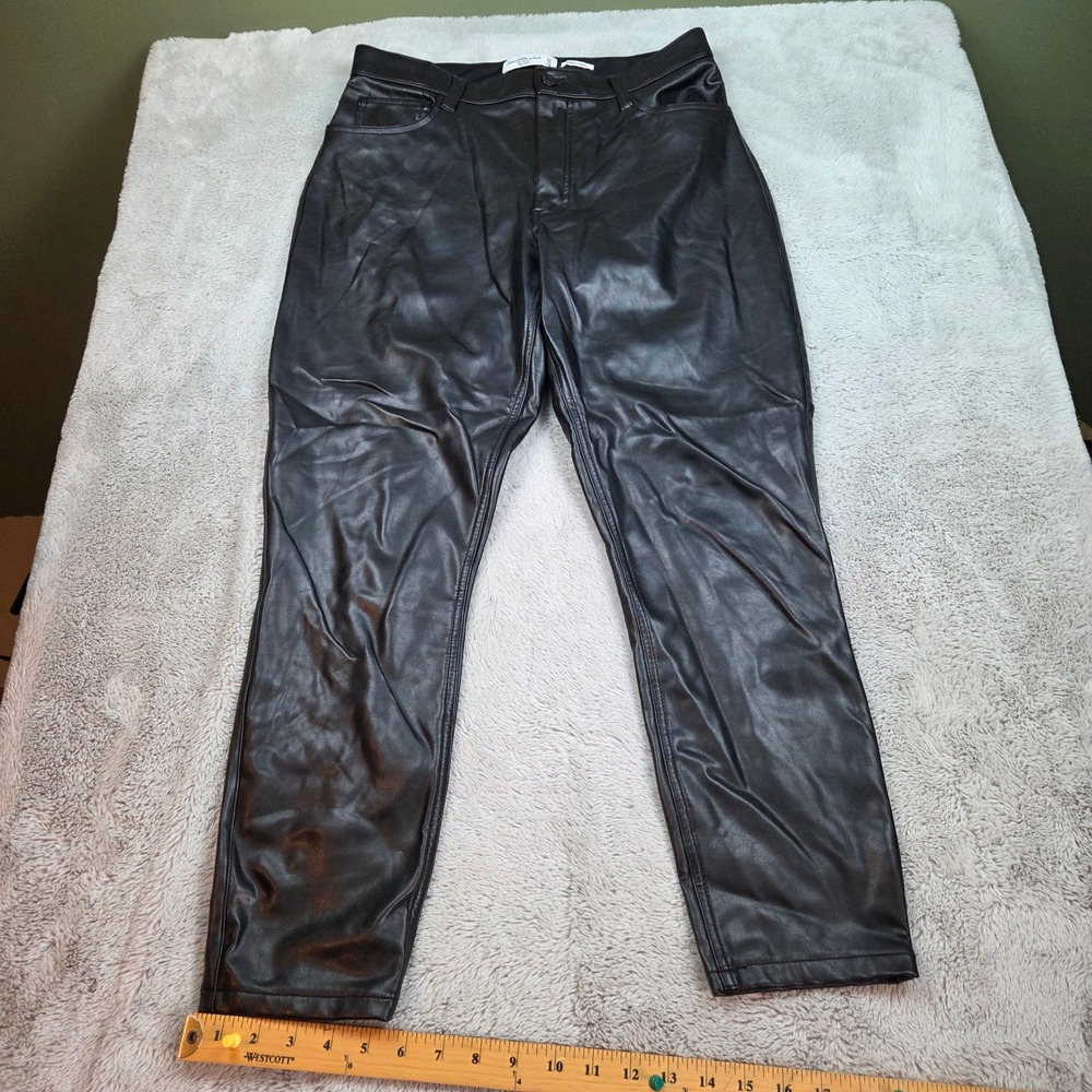 Abercrombie & Fitch Skinny High Rise Pants Womens 31/12 Curve Love Vegan Black